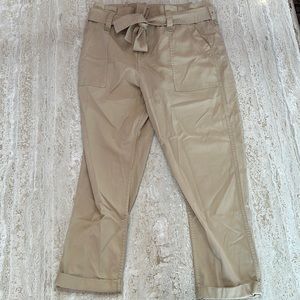 nWT Topshop Khaki Paper Bag Twill Pants (size 16)